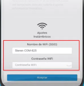 Nombre y contraseña Wifi Steren