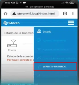 Wireless repitiendo Steren