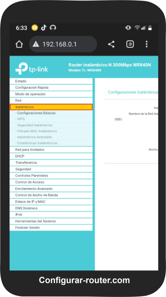 Inalámbrico router tp-link celular
